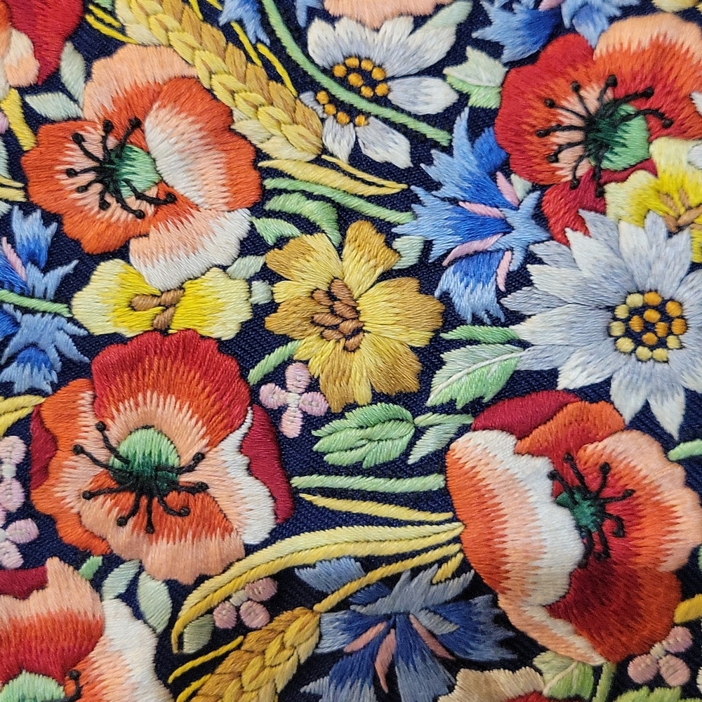 SIR JAMES Vintage Embroidered Floral Button Up 70's M - Picture 8 of 13